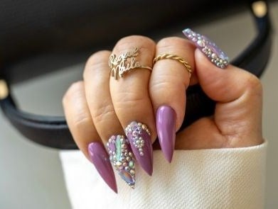 Plum with crystals