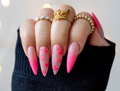 Pink ombre hearts